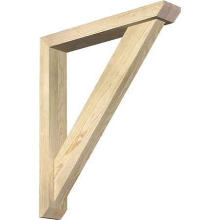 Traditional Slat Rough Sawn Bracket W/ Offset Brace, Douglas Fir, 4W X 24D X 28H